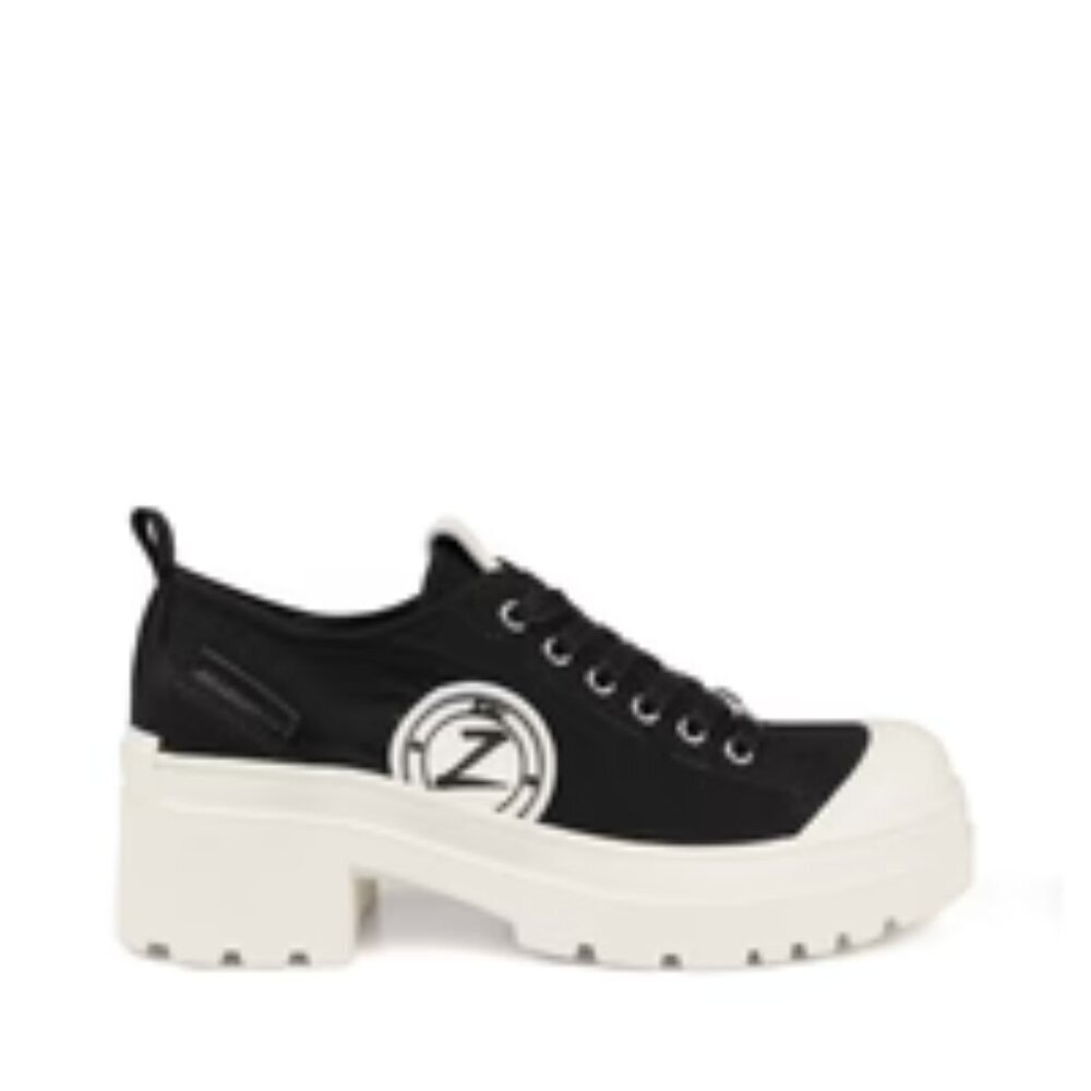 Zigi Women's Federika Platform sneaker in Black Canvas. Sz: 9